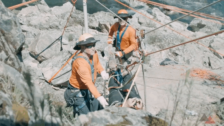 Floating the Litter Uphill with a Dual Tension Tracking Line System